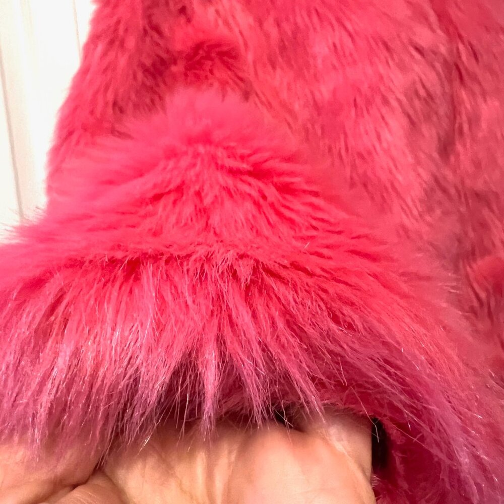 Fashion Fuzzy Pink Jacket-Hooks-X large Girls/X Small Women's-Pockets-Fun-Casual - Picture 4 of 15